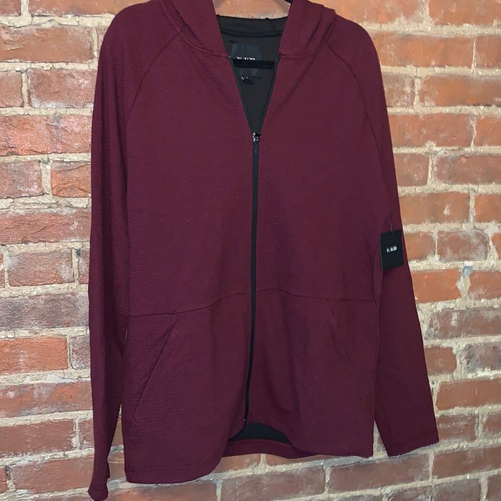Algo Textured Zip Up Hoodie